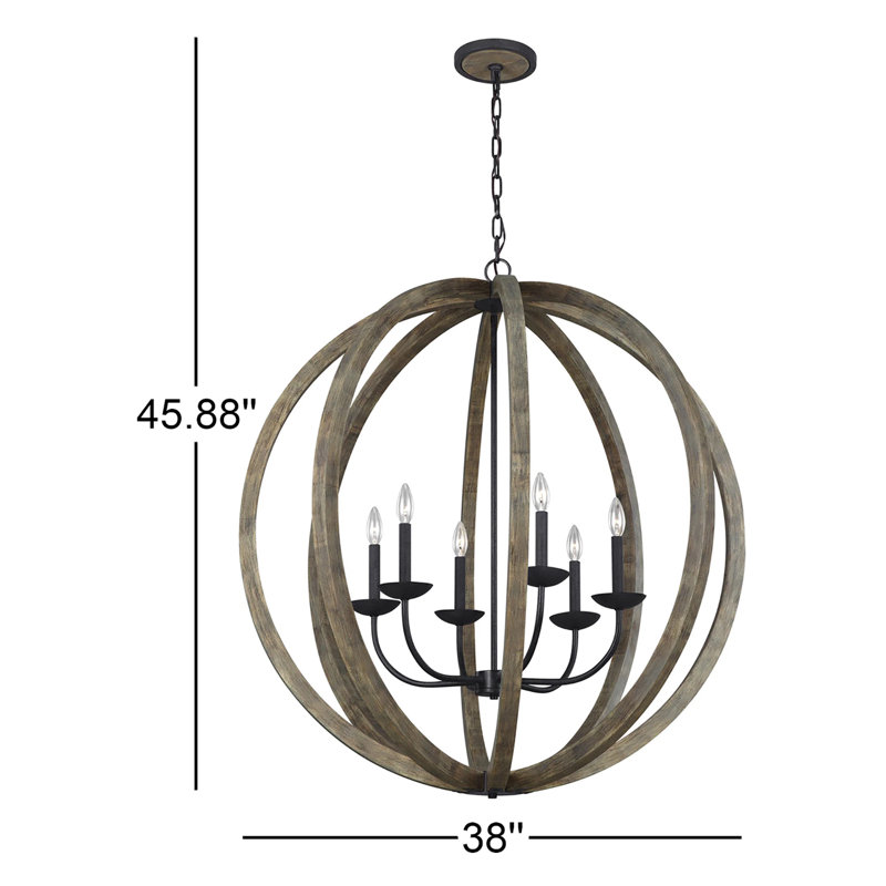 Luminaire suspendu sphère 6 lumières Maxwell