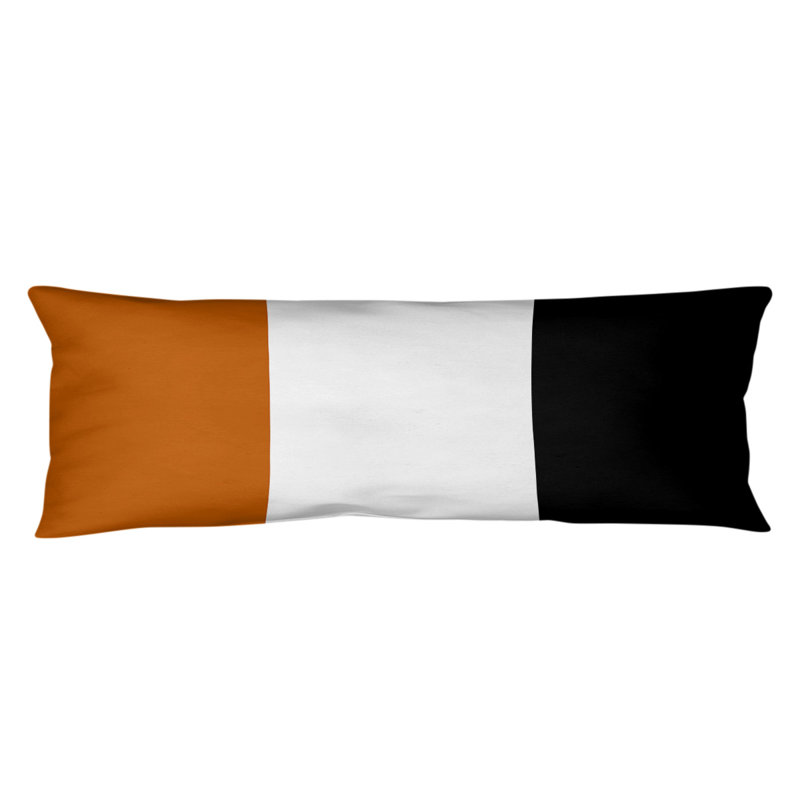 Polyester Medium Pillow, Orange/White Middle