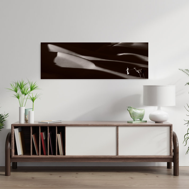 Desert Shadows Camel by Wissam Shehade - Wrapped Canvas Panoramic Print, 30.48 cm H x 91.44 cm W