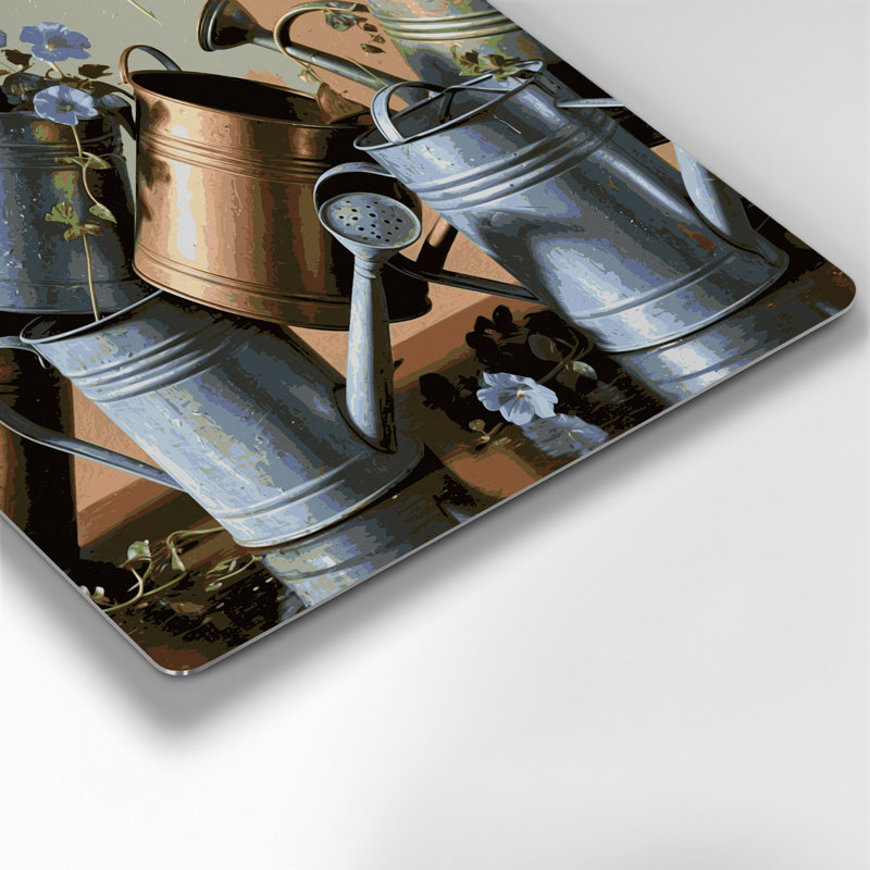 «Farm Farming Cans», art mural en métal gris, H 16 po x l 16 po