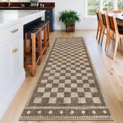 Tapis à carreaux lavables pour le salon Tapis antidérapant pour la chambre à coucher