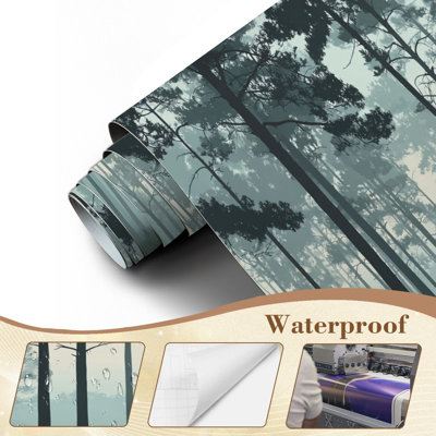 Papier peint auto-adhésif Farmhouse Rustic Papier peint autobloquant H 69 po x l 96 po à finition bois de pin infini Woodland