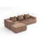 Canapé modulaire modulaire en velours côtelé avec repose-pieds, canapé compressé en mousse, agencements réversibles, deux tailles: 80,3 po x 70,5 po x 24,8 po ou 111,4 po x 70,9 po x 24,8 po.