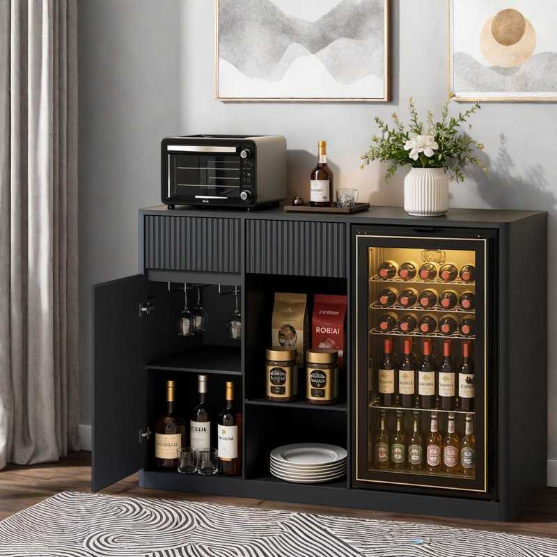 Sideboards & Buffets with Storage, 51 Inch MDF Modern Bar Cabinet for Kitchen