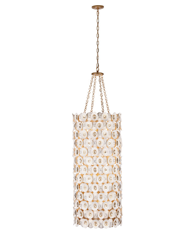 Fawn Gold Coconut Shell 12-Light Pendant Chandelier