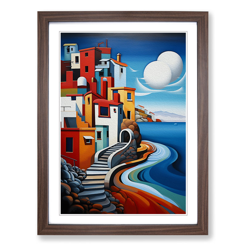 Seascape Constructivism Framed Print, Walnut, 34cm H x 25cm W x 2cm D