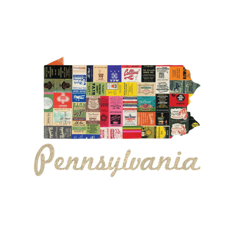 «Pennsylvania Matchbook» par Paper Cutz - impression sur toile tendue, H 18 po x l 26 po x P 1,5 po