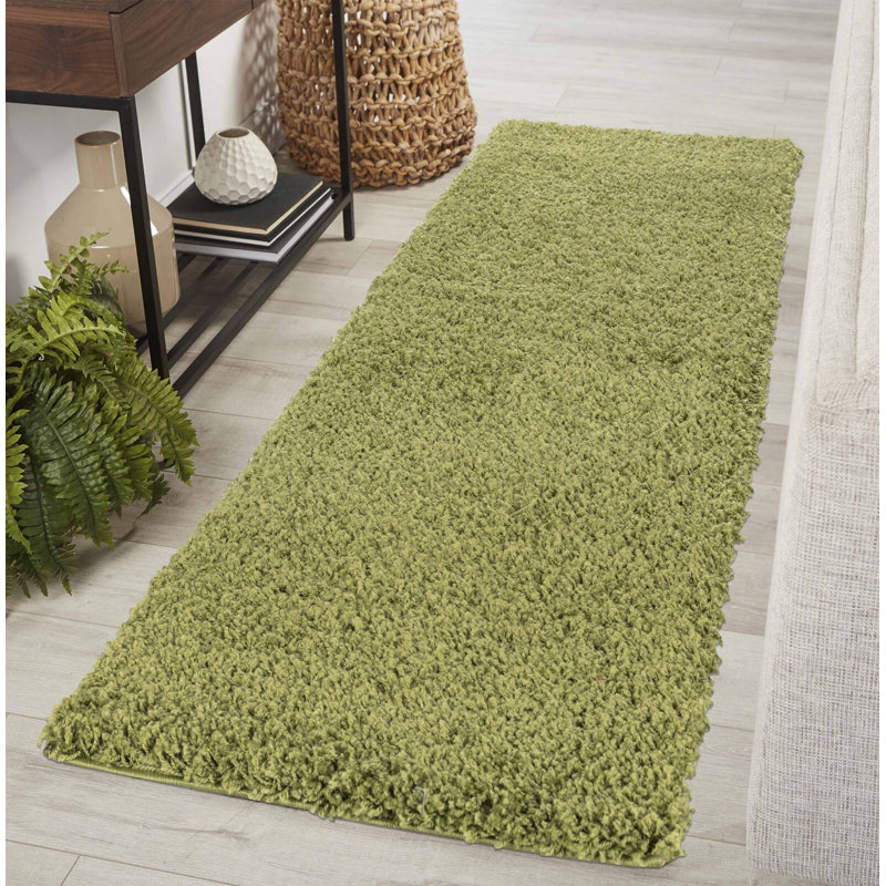 Esterly Solid Colour Shag Area Rug, Runner 60 x 220cm