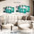 Abstract Abstract Teal On Canvas 4 Pieces Set-92787992