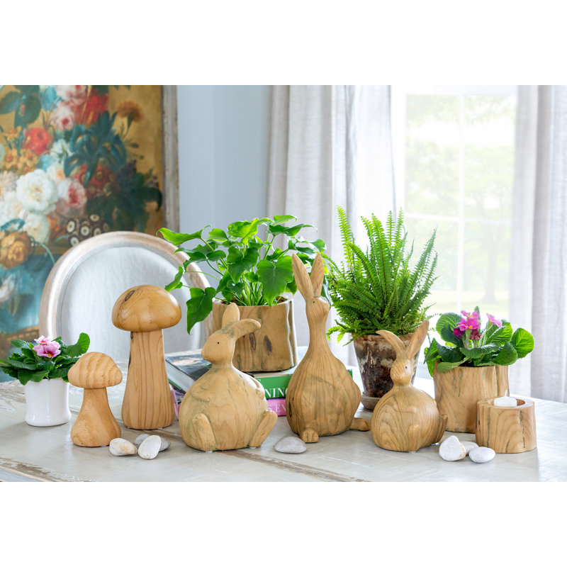 Faux Bois Garden Mushroom, 9.5"
