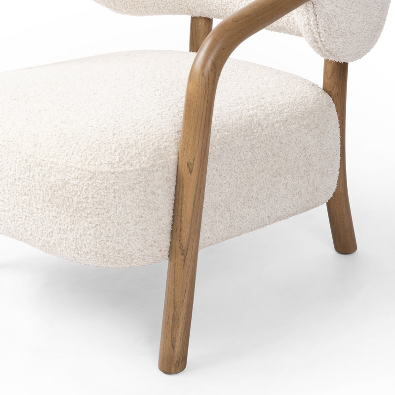 Brodie Chair-Sheldon Ivory, Almond Oak, Sheldon Ivory Boucle