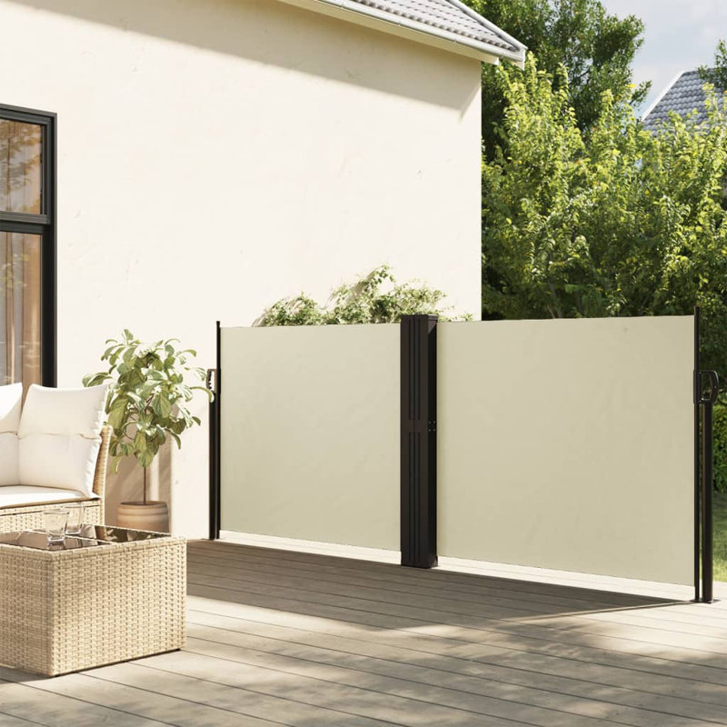 Dakota Fields Retractable Side Awning, Cream, 120cm H x 600cm W