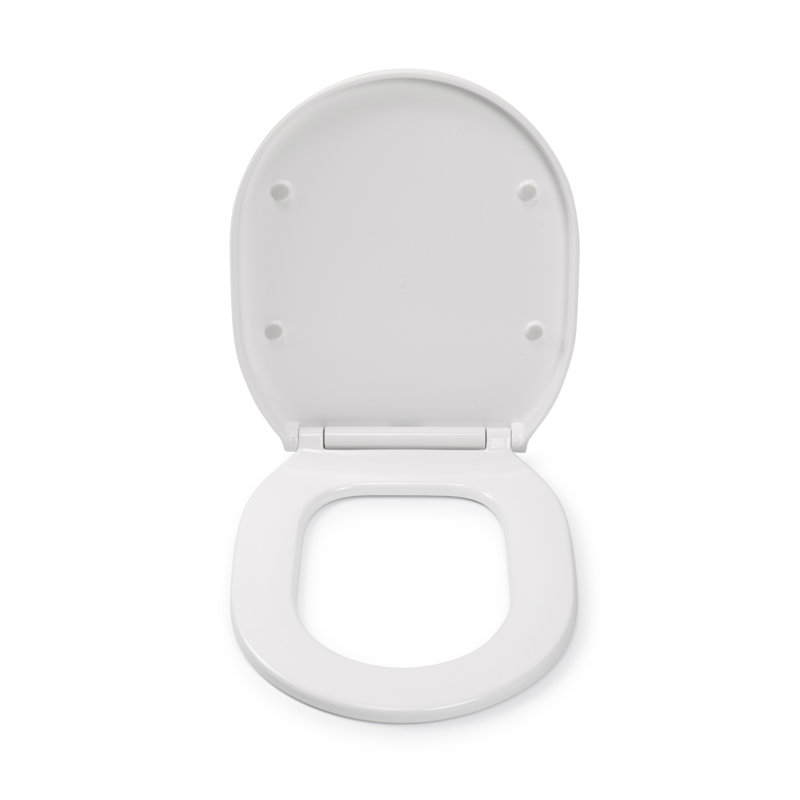 Croydex Bolsena Flexi-Fix Soft Close Toilet Seat - Quick Release Button for Easy Cleaning and Adjustable Hinges with Top and Bottom Fixings Included, Antibacterial Treated Surface (White)