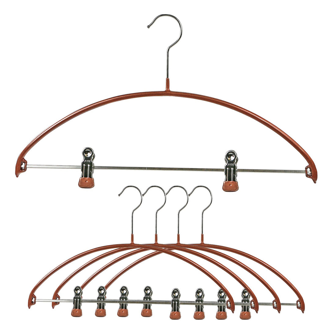 Euro Metal Non-Slip Hangers With Clips for Suit/Coat (Set of 5) Mawa