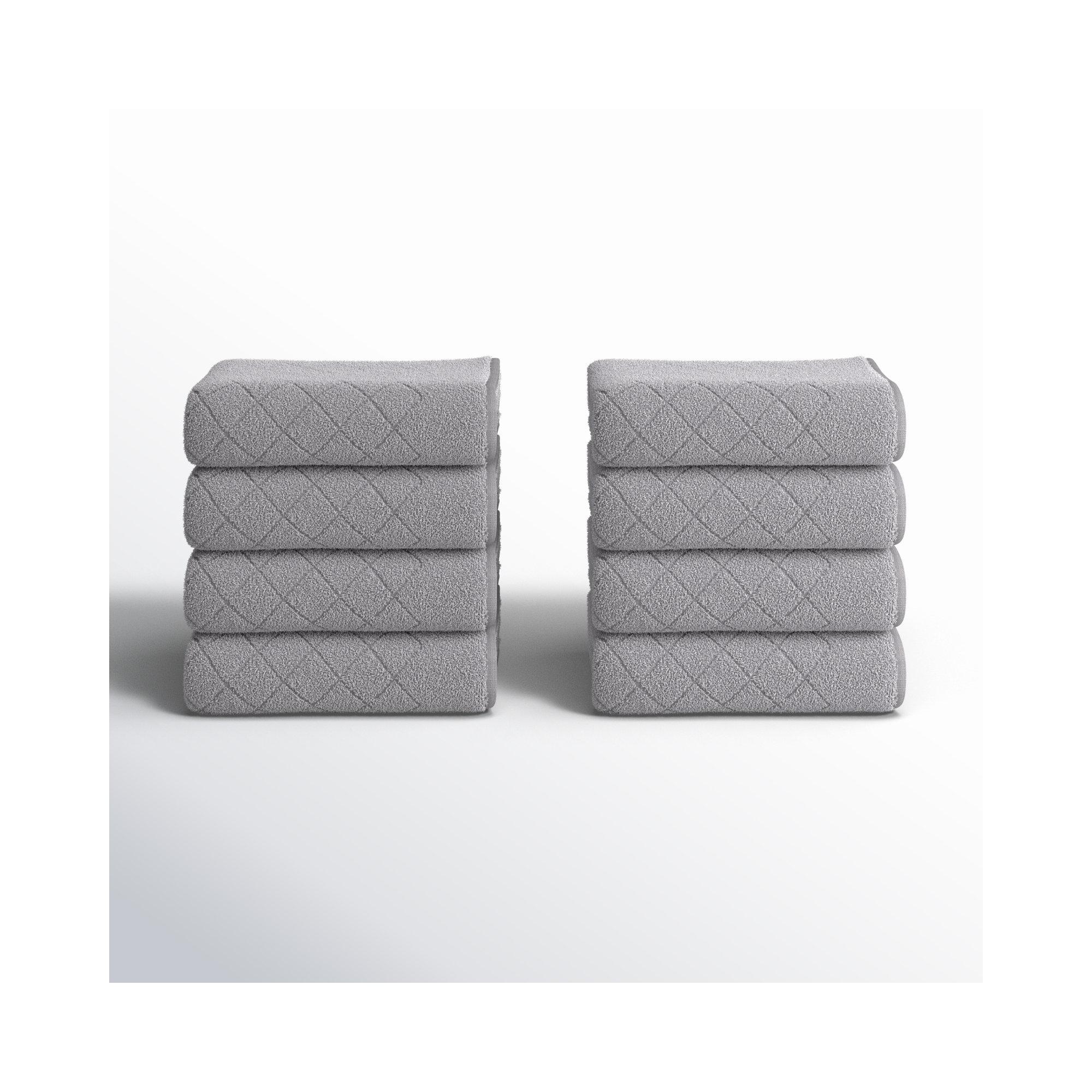 Embry Turkish Cotton Hand Towels, Silver