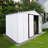 Metal Garden Sheds 8Ftx10ft Outdoor Storage Sheds White+Coffee-124356833-124356830