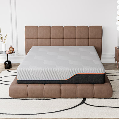 Matelas noir en mousse viscoélastique gélifiée 14 pouces infusée d'extrait de thé vert