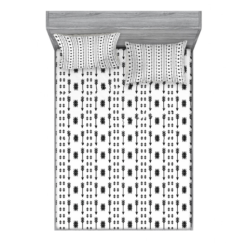 Ensemble de draps Arrows Ornaments, Ensemble de draps pour lit double avec un drap-hou
