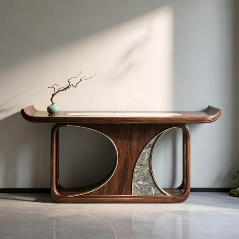 Nouveau comptoir d'entrée de style chinois, 35.43" H x 62.99" W x 15.75" D