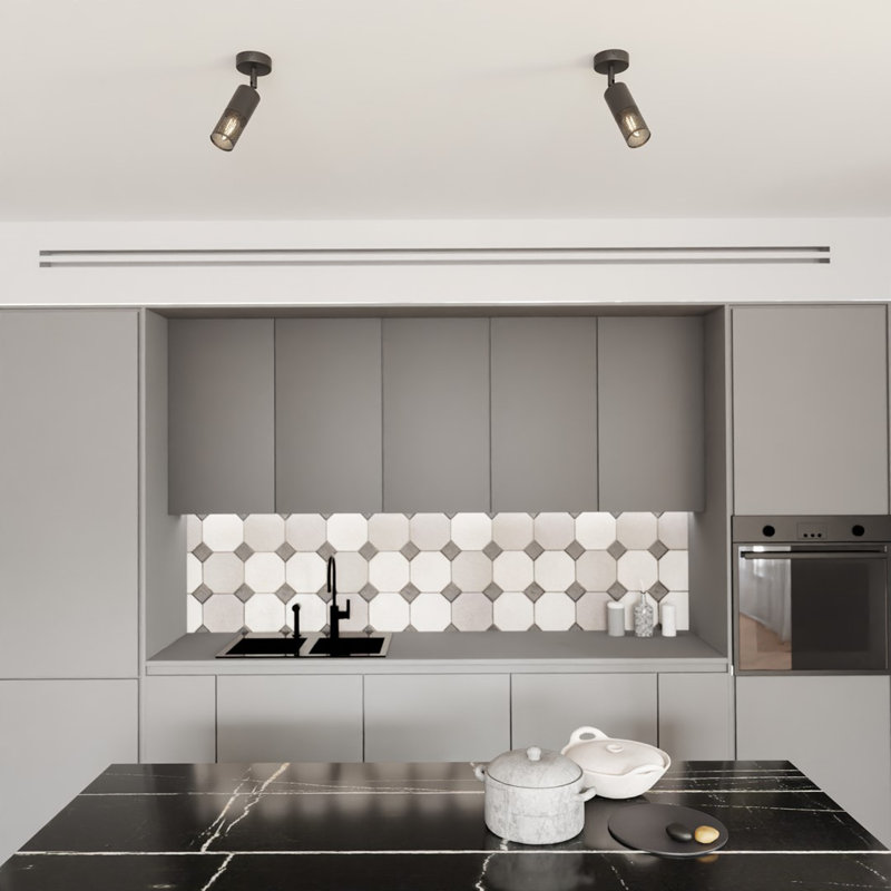 Samyan Flush Mount, Matte Black
