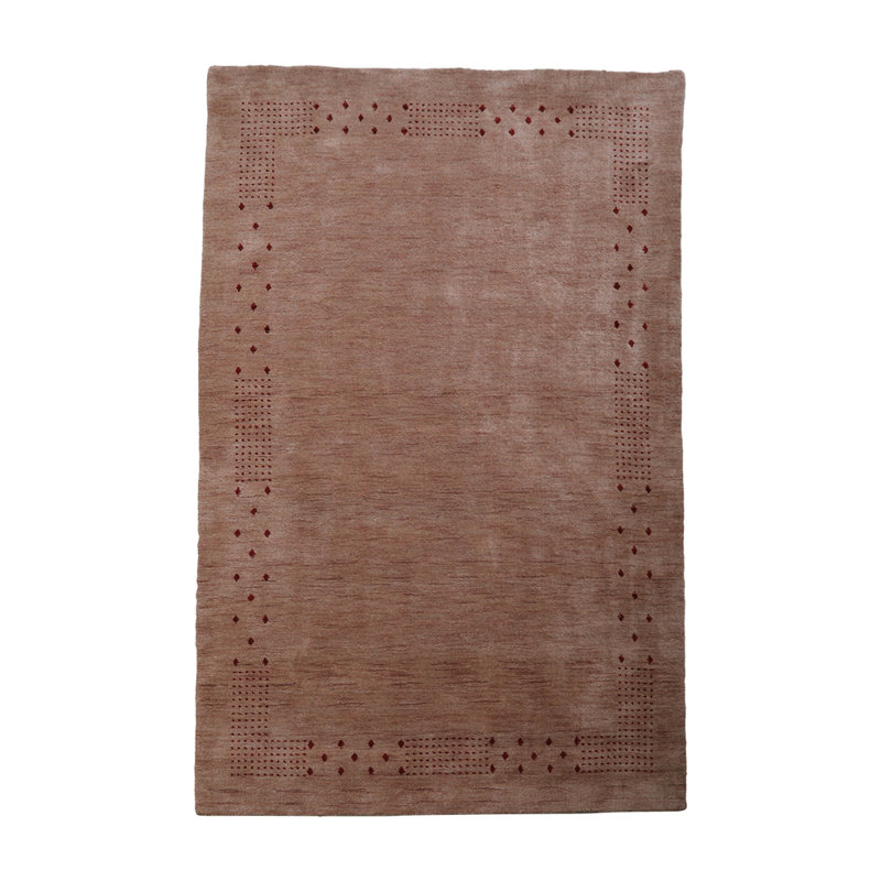 HAND KNOTTED LOOM WOCOL ECO-FRIENDLY AREA RUGS  - Rectangle | Light Brown Color | Contemporary Modern Design, High Pile Handmade Anti Skid Rugs for Living Room