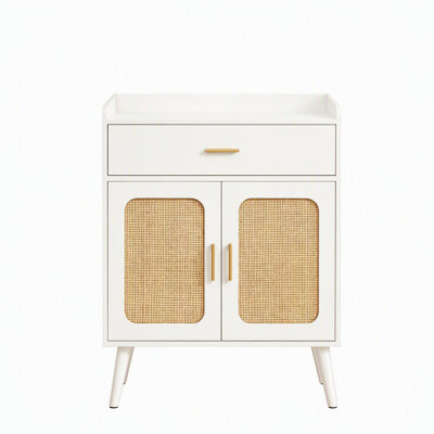 Farmhouse Buffet Cabinet with 1 Drawers and 2 Doors,Solid Wood Feet,Floor Sideboard Buffet for Living Room, Dining Room