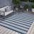 Blue Rectangle Polypropylene 7'10"x10' Rug