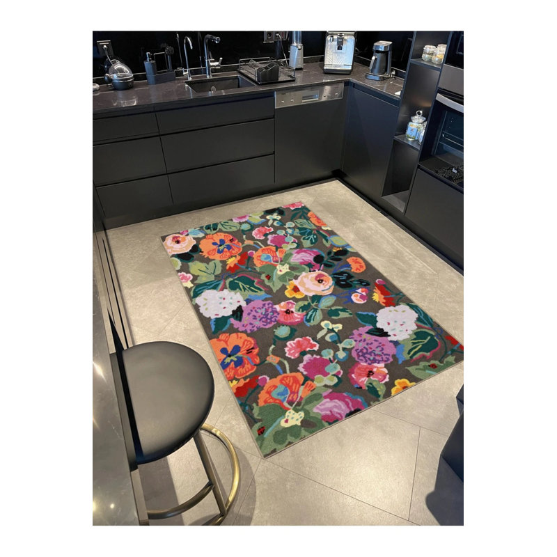 Multicolored Mixed Floral Flower And Rose Pattern Creative Modern Decorative Carpet, Rectangle 5' x 9'11"