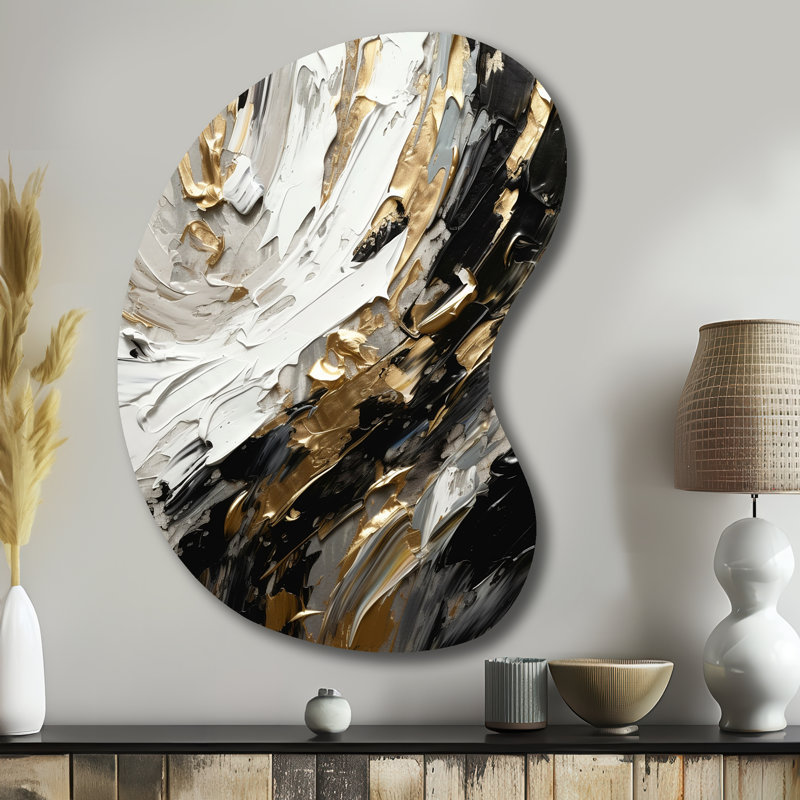 Malec - forme abstraite de flèche - art mural asymétrique en métal, H 39 po x l 28 po