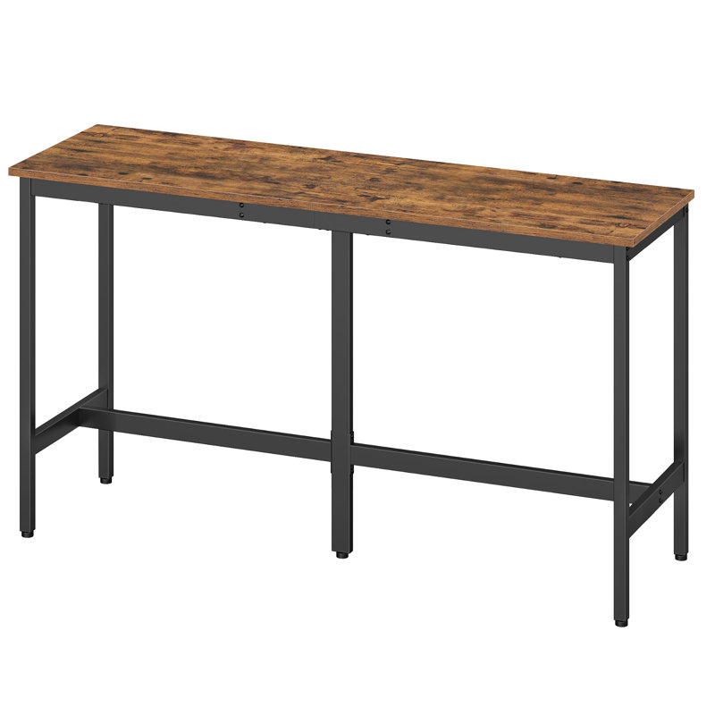 Bar Table, Narrow Long Kitchen Dining Table, Sturdy Metal Frame, Industrial, 15.7 X 63 X 35.4 Inches