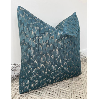 Abstract Teal Square Cushion Cover
