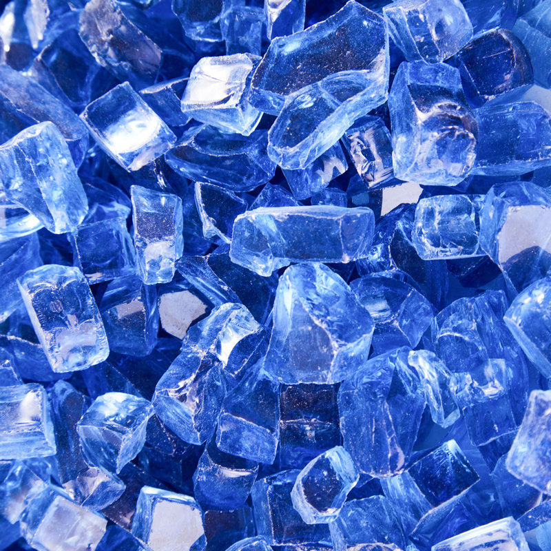 Verre de foyer d'extérieur 10 lb Aledra Cyrus, Bleu pacifique