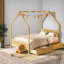Lits de rangement, structure de maison entièrement en bois et MDF, maison d'enfants Montessori moderne-1011900064