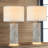 Distressed Grey 23.25'' Table Lamps Set Of 2 With Night Light Base And Included Bulbs 