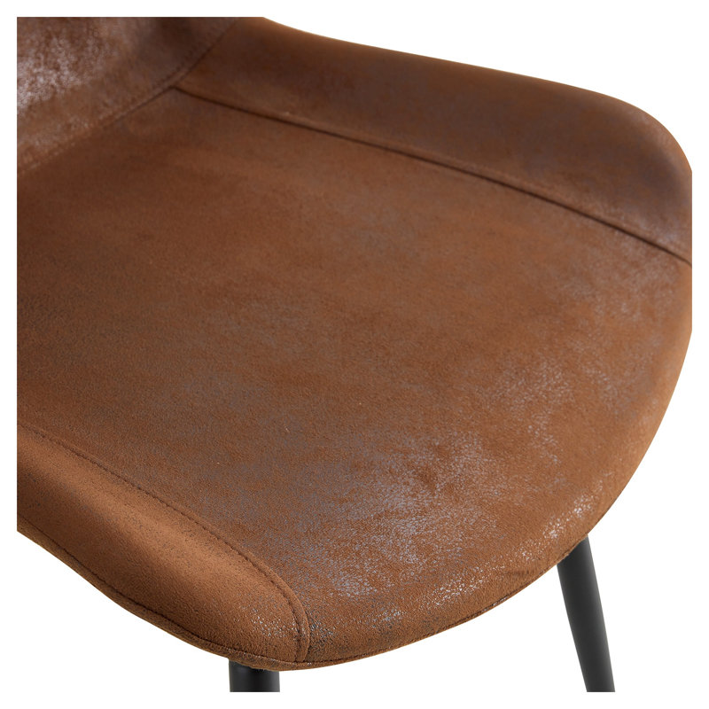 Ensemble de table de salle à manger 71 "ovale en verre avec 6 chaises en tissu brun - Mobilier de cuisine moderne, Brun