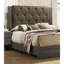 Lit de chambre à coucher contemporain contemporain 1pc avec tête de lit capitonnée en bois d'hévéa 1pc