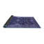 Tapis oriental en laine / polyester tissé à la machine bleu foncé / mauve-1952670467