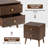 Bagan 2 - Drawer Solid Wood Nightstand in Walnut