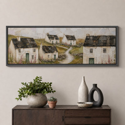 «Rustic Countryside Cottage Path», art de chambre à coucher, impression sur toile encadrée, 3 pièces