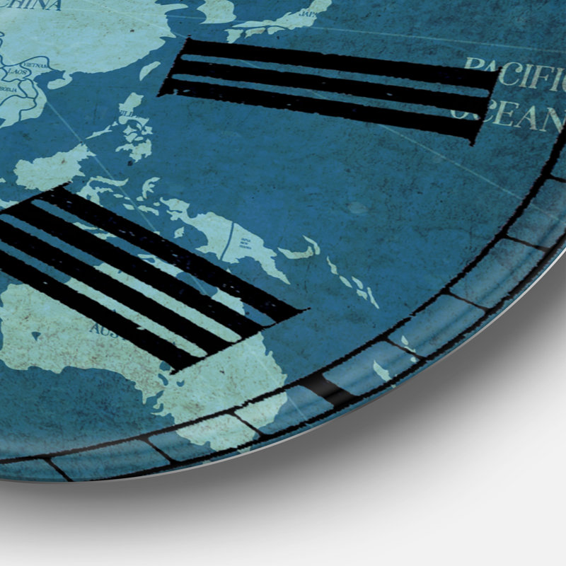 Slate World Map II - Horloge murale traditionnelle, Grand