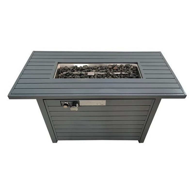 Table de foyer d'extérieur avec couvercle 25 H x 42 W (gris)