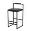 Tabouret de bar noir de 2: hauteur comptoir, rembourrage en cuir pu, repose-pieds, structure en métal stable pour les meubles-lavabos et appartements 2 tabourets de hauteur: rembourrés, robustes et fonctionnels-424399860