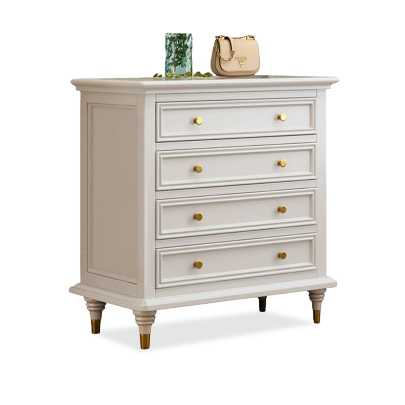 White Solid + Manufactured Wood Accent Cabinet, 34.65" H x 33.86" W x 17.72" D