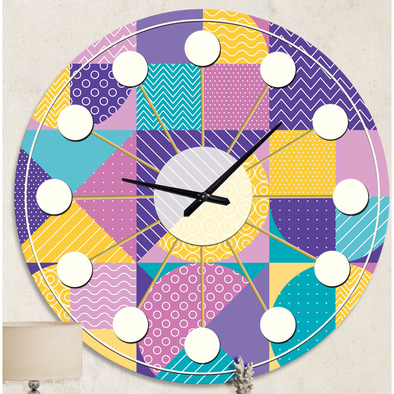 Horloge murale géométrique pastel abstraite I - Mid-Century, Moyenne