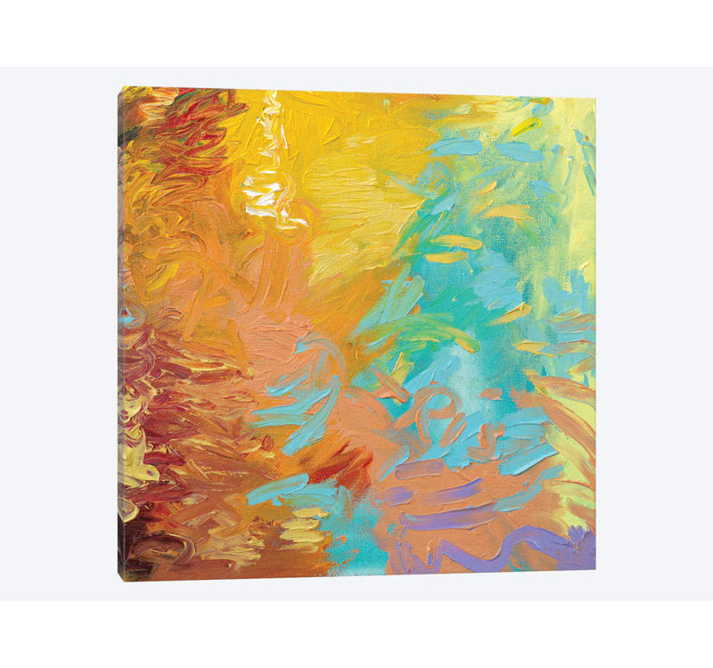« ym 103 » par iris scott abstracts, impression sur toile, H 18 po x l 18 po x P 1,5 po, Toile avec cadre noir, Pas de tapis