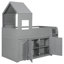 Lit mezzanine simple en bois avec bureau, tiroirs et armoires - Solution de rangement et d'étude pour enfants peu encombrante, gris-1152762238