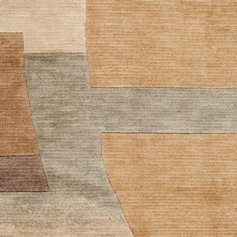Hand-Knotted Multicolor Geometric Wool 6' x 9' Rug