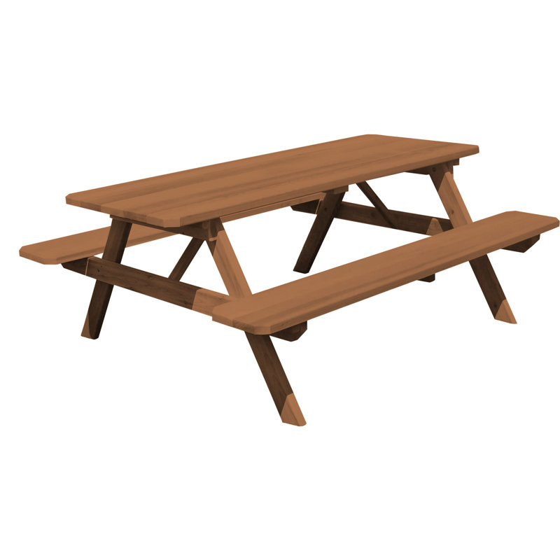 Table de pique-nique Amedee, Teinture grise, H 60 po x L 94 po x l 30 po