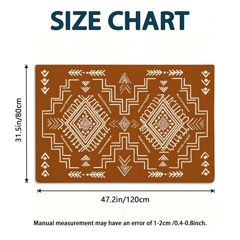 Tapis de sol géométrique tribal 47" x 31" pour entrée