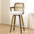 26.77" Upholstered Cane Back Counter & Bar Stool With Armrest-2129382408